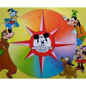 Disney Mickey Mouse Club Original Poster Licensed 1970s Donald Duck Pluto Minnie